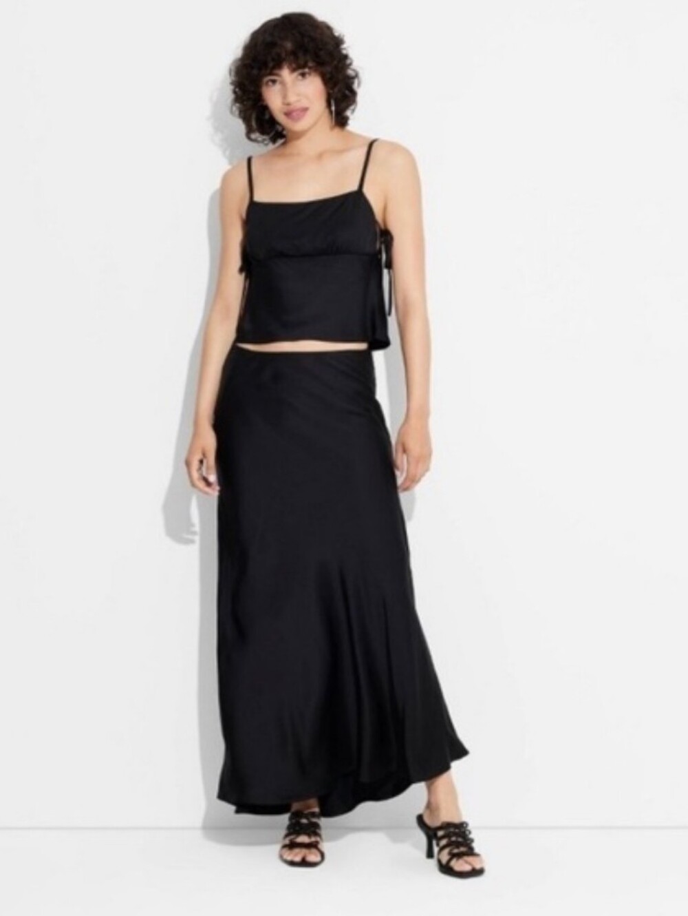 Women's Satin Trumpet Maxi Skirt - Wild Fable Black XXL - Picture 3 of 11